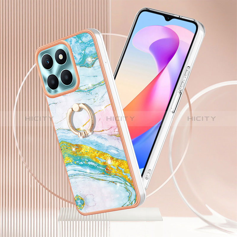 Handyhülle Silikon Hülle Gummi Schutzhülle Flexible Modisch Muster mit Fingerring Ständer YB5 für Huawei Honor X6a groß