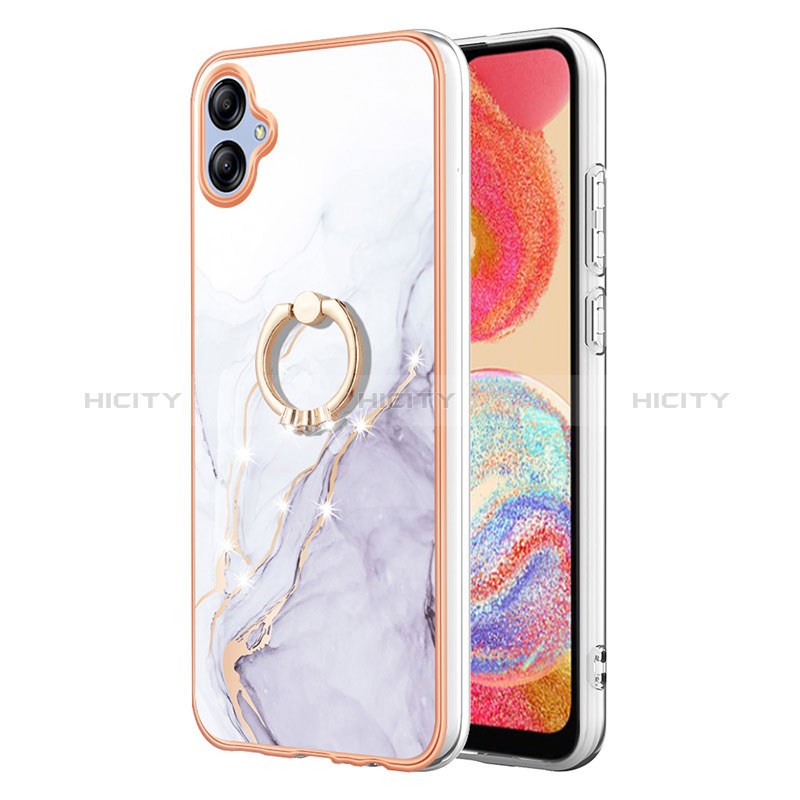 Handyhülle Silikon Hülle Gummi Schutzhülle Flexible Modisch Muster mit Fingerring Ständer YB5 für Samsung Galaxy A04 4G