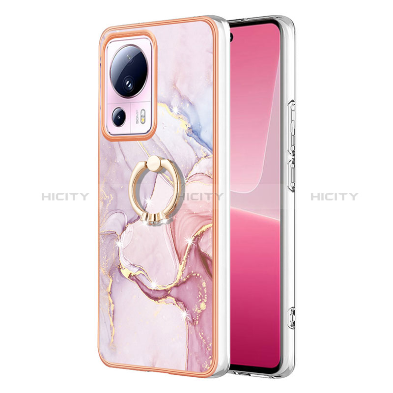 Handyhülle Silikon Hülle Gummi Schutzhülle Flexible Modisch Muster mit Fingerring Ständer YB5 für Xiaomi Mi 13 Lite 5G