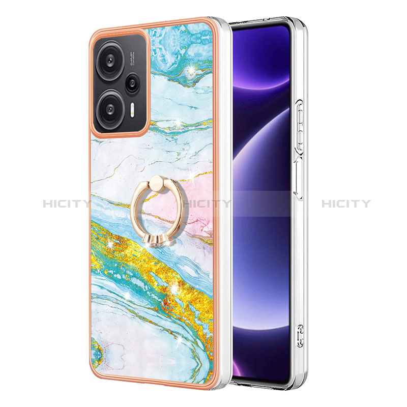 Handyhülle Silikon Hülle Gummi Schutzhülle Flexible Modisch Muster mit Fingerring Ständer YB5 für Xiaomi Redmi Note 12 Turbo 5G