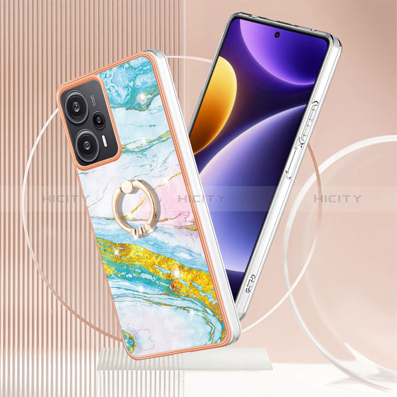 Handyhülle Silikon Hülle Gummi Schutzhülle Flexible Modisch Muster mit Fingerring Ständer YB5 für Xiaomi Redmi Note 12 Turbo 5G