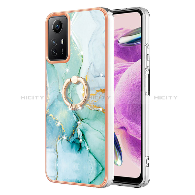 Handyhülle Silikon Hülle Gummi Schutzhülle Flexible Modisch Muster mit Fingerring Ständer YB5 für Xiaomi Redmi Note 12S groß