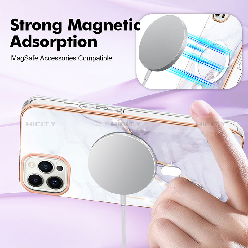 Handyhülle Silikon Hülle Gummi Schutzhülle Flexible Modisch Muster mit Mag-Safe Magnetic Magnetisch für Apple iPhone 13 Pro