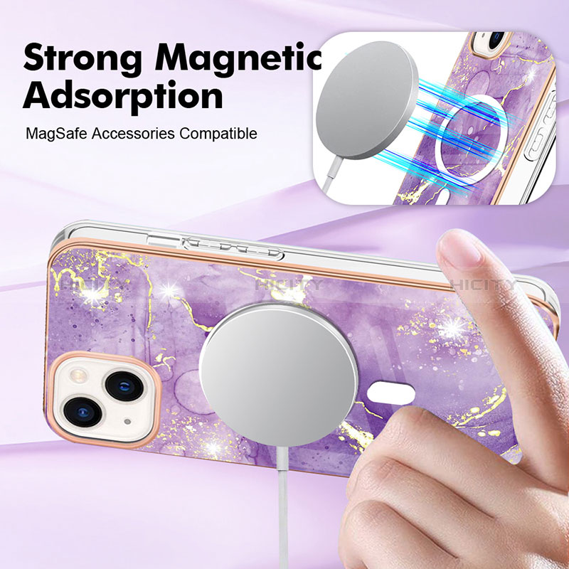 Handyhülle Silikon Hülle Gummi Schutzhülle Flexible Modisch Muster mit Mag-Safe Magnetic Magnetisch für Apple iPhone 14 groß