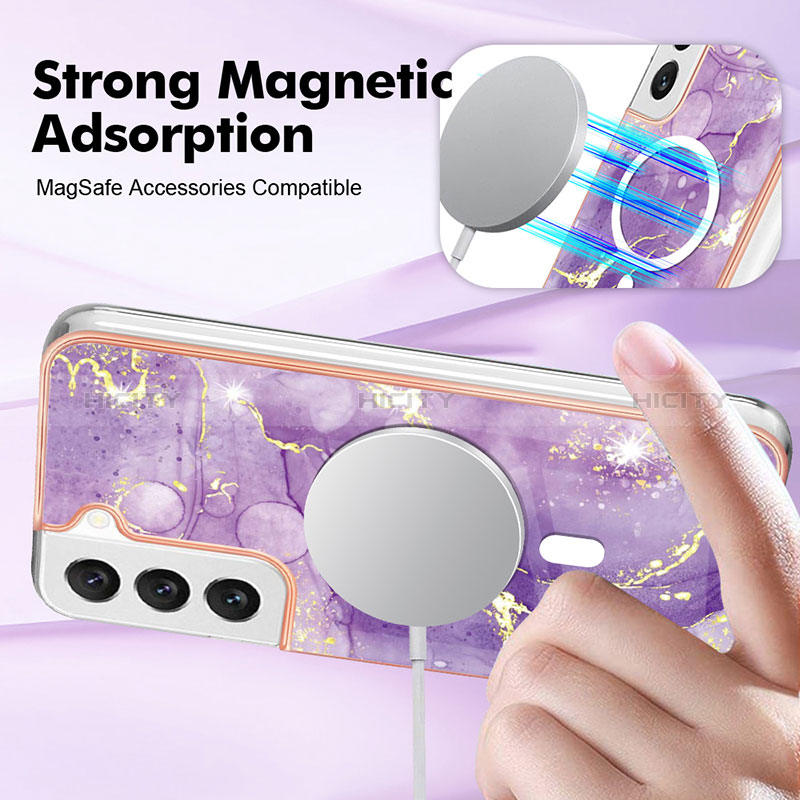 Handyhülle Silikon Hülle Gummi Schutzhülle Flexible Modisch Muster mit Mag-Safe Magnetic Magnetisch für Samsung Galaxy S22 Plus 5G groß