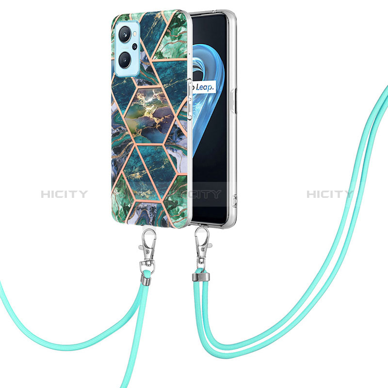 Handyhülle Silikon Hülle Gummi Schutzhülle Flexible Modisch Muster mit Schlüsselband Lanyard Y01B für Oppo A96 4G