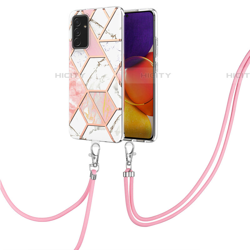 Handyhülle Silikon Hülle Gummi Schutzhülle Flexible Modisch Muster mit Schlüsselband Lanyard Y01B für Samsung Galaxy A05s groß