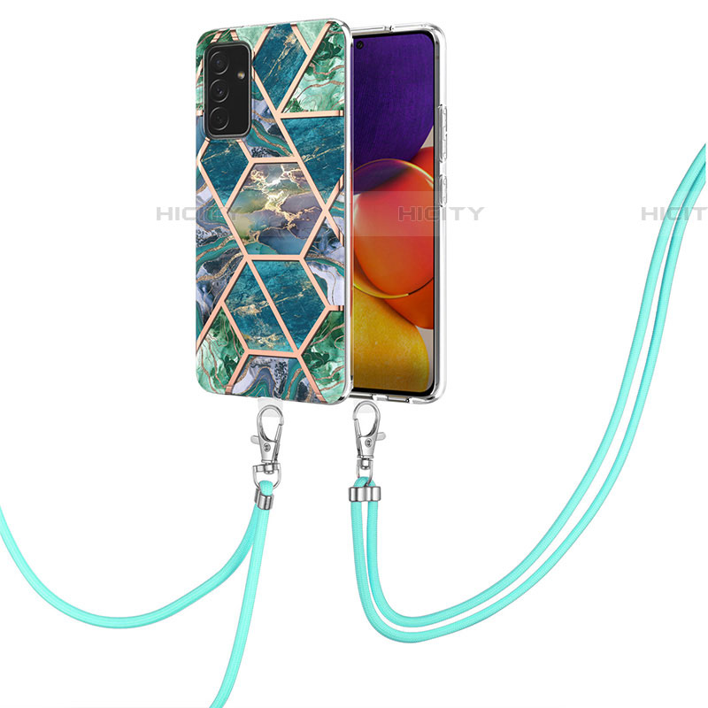 Handyhülle Silikon Hülle Gummi Schutzhülle Flexible Modisch Muster mit Schlüsselband Lanyard Y01B für Samsung Galaxy A05s groß