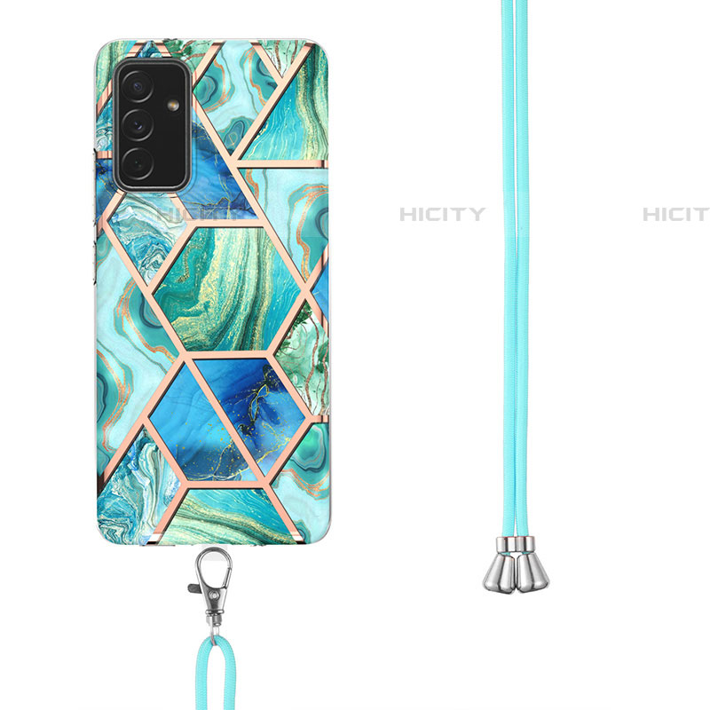 Handyhülle Silikon Hülle Gummi Schutzhülle Flexible Modisch Muster mit Schlüsselband Lanyard Y01B für Samsung Galaxy A05s groß