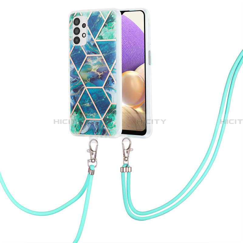 Handyhülle Silikon Hülle Gummi Schutzhülle Flexible Modisch Muster mit Schlüsselband Lanyard Y01B für Samsung Galaxy A23 4G groß