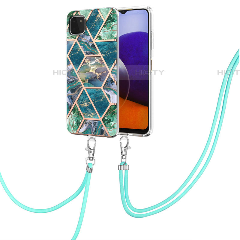 Handyhülle Silikon Hülle Gummi Schutzhülle Flexible Modisch Muster mit Schlüsselband Lanyard Y01B für Samsung Galaxy F42 5G