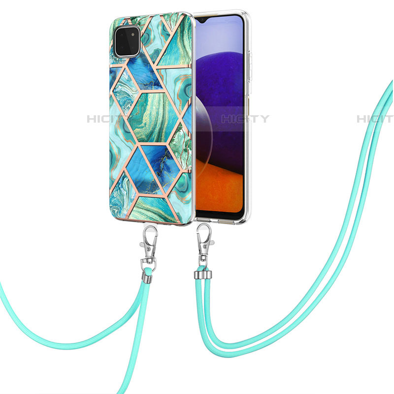 Handyhülle Silikon Hülle Gummi Schutzhülle Flexible Modisch Muster mit Schlüsselband Lanyard Y01B für Samsung Galaxy F42 5G