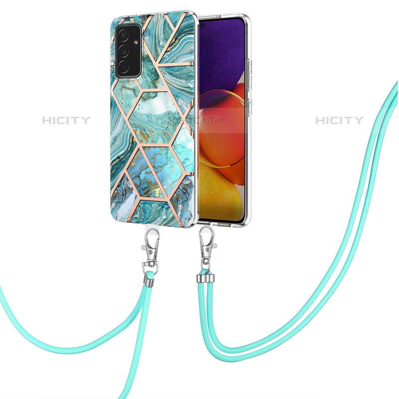 Handyhülle Silikon Hülle Gummi Schutzhülle Flexible Modisch Muster mit Schlüsselband Lanyard Y01B für Samsung Galaxy Quantum2 5G