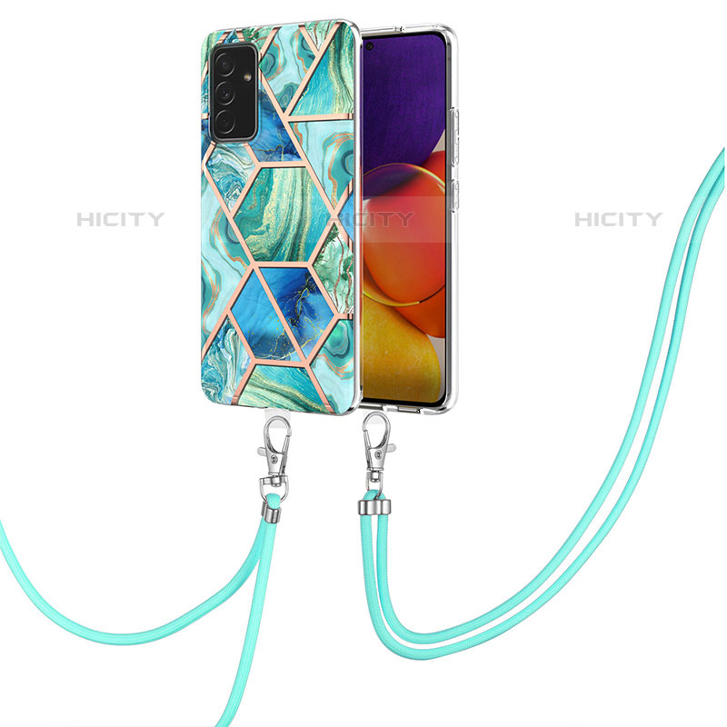 Handyhülle Silikon Hülle Gummi Schutzhülle Flexible Modisch Muster mit Schlüsselband Lanyard Y01B für Samsung Galaxy Quantum2 5G