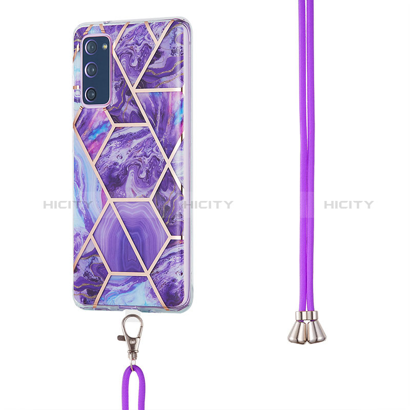 Handyhülle Silikon Hülle Gummi Schutzhülle Flexible Modisch Muster mit Schlüsselband Lanyard Y01B für Samsung Galaxy S20 FE (2022) 5G