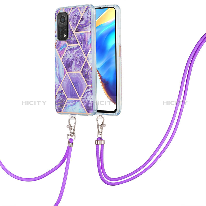 Handyhülle Silikon Hülle Gummi Schutzhülle Flexible Modisch Muster mit Schlüsselband Lanyard Y01B für Xiaomi Mi 10T 5G