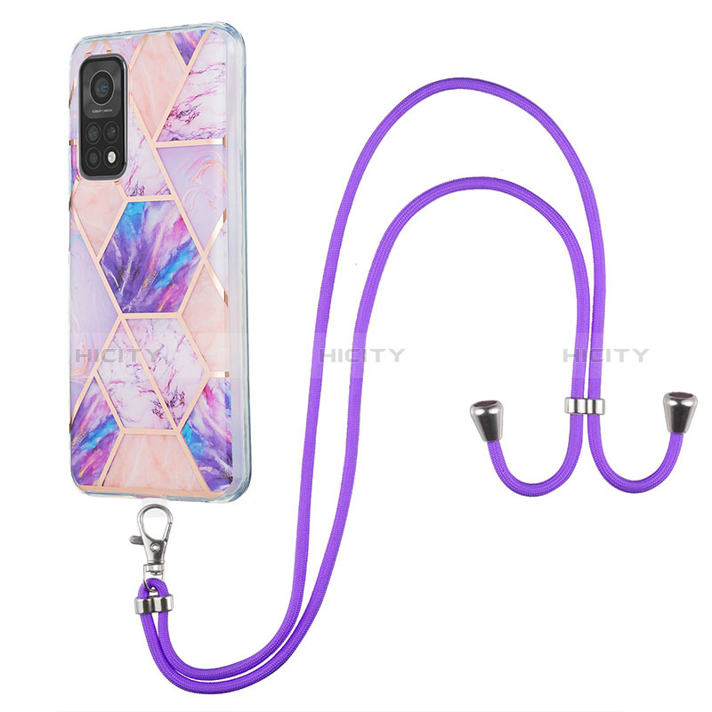 Handyhülle Silikon Hülle Gummi Schutzhülle Flexible Modisch Muster mit Schlüsselband Lanyard Y01B für Xiaomi Mi 10T 5G