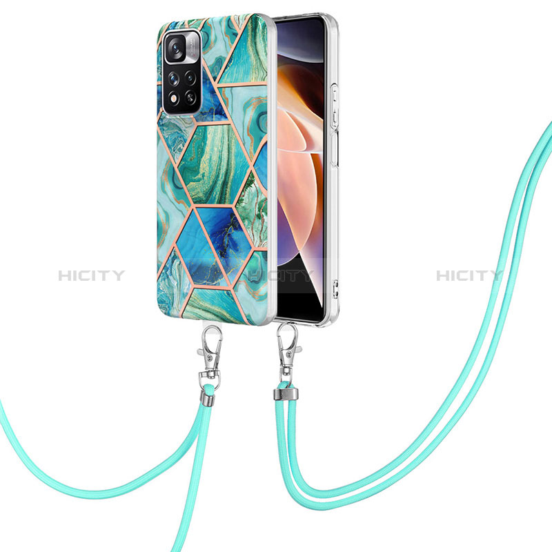 Handyhülle Silikon Hülle Gummi Schutzhülle Flexible Modisch Muster mit Schlüsselband Lanyard Y01B für Xiaomi Mi 11i 5G (2022) groß