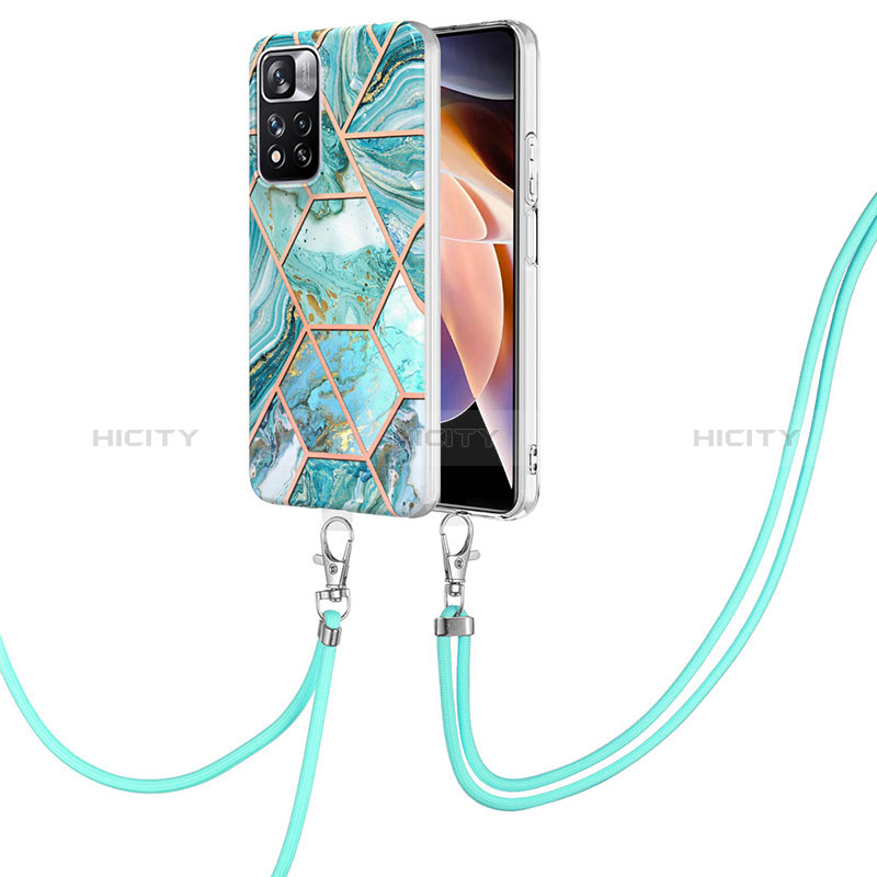 Handyhülle Silikon Hülle Gummi Schutzhülle Flexible Modisch Muster mit Schlüsselband Lanyard Y01B für Xiaomi Mi 11i 5G (2022) groß