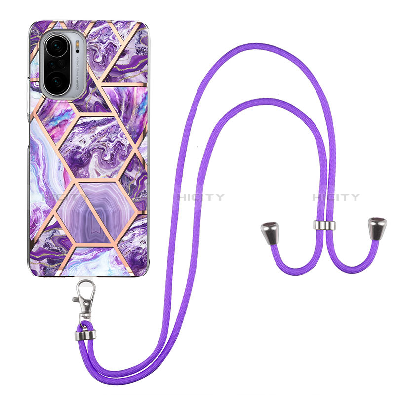 Handyhülle Silikon Hülle Gummi Schutzhülle Flexible Modisch Muster mit Schlüsselband Lanyard Y01B für Xiaomi Mi 11i 5G groß