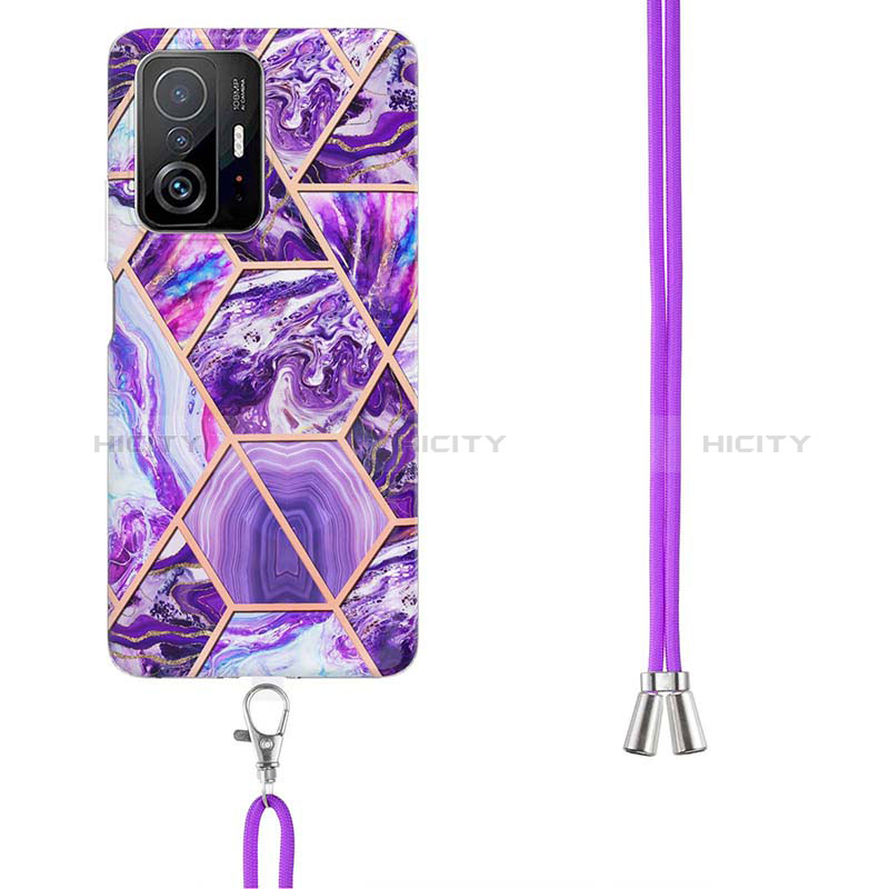 Handyhülle Silikon Hülle Gummi Schutzhülle Flexible Modisch Muster mit Schlüsselband Lanyard Y01B für Xiaomi Mi 11T 5G groß