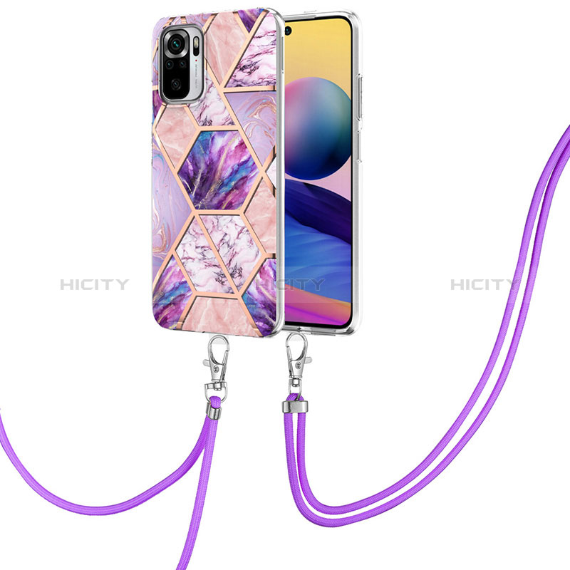 Handyhülle Silikon Hülle Gummi Schutzhülle Flexible Modisch Muster mit Schlüsselband Lanyard Y01B für Xiaomi Poco M5S groß