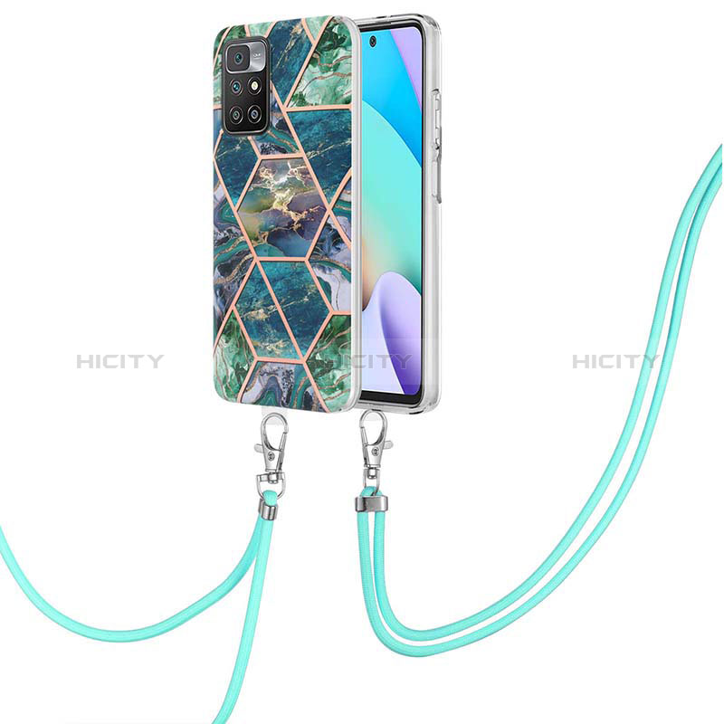 Handyhülle Silikon Hülle Gummi Schutzhülle Flexible Modisch Muster mit Schlüsselband Lanyard Y01B für Xiaomi Redmi 10 (2022)