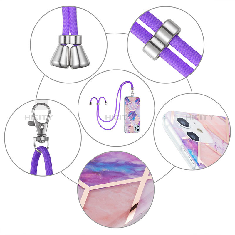 Handyhülle Silikon Hülle Gummi Schutzhülle Flexible Modisch Muster mit Schlüsselband Lanyard Y01B für Xiaomi Redmi K30S 5G groß