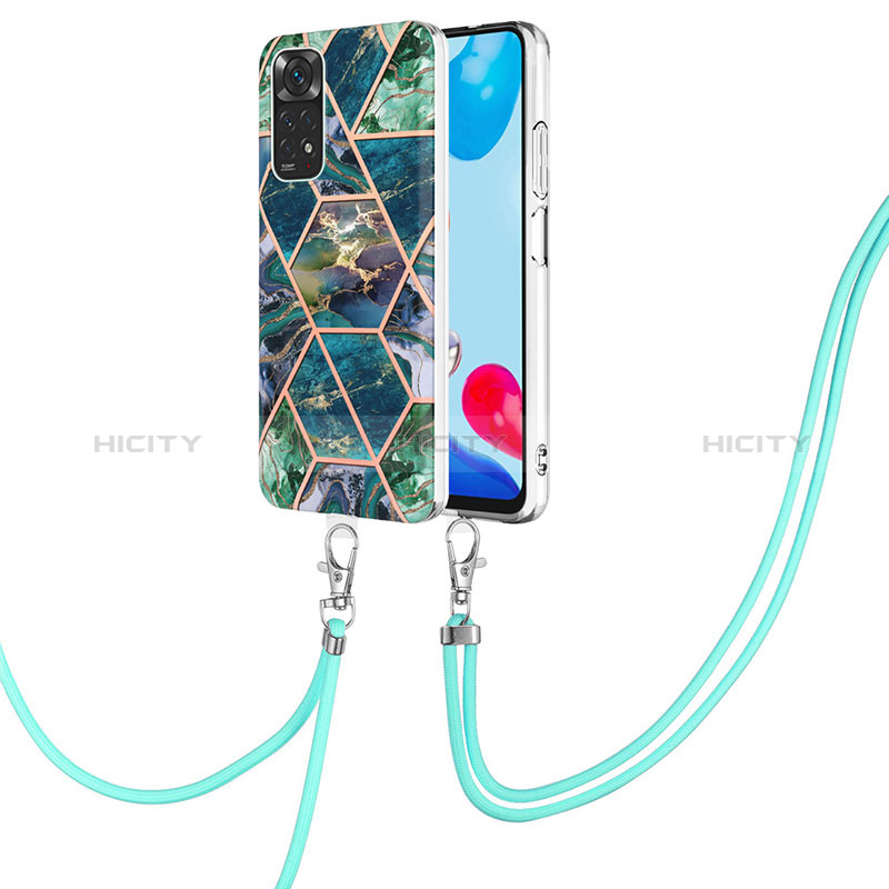 Handyhülle Silikon Hülle Gummi Schutzhülle Flexible Modisch Muster mit Schlüsselband Lanyard Y01B für Xiaomi Redmi Note 11 4G (2022)