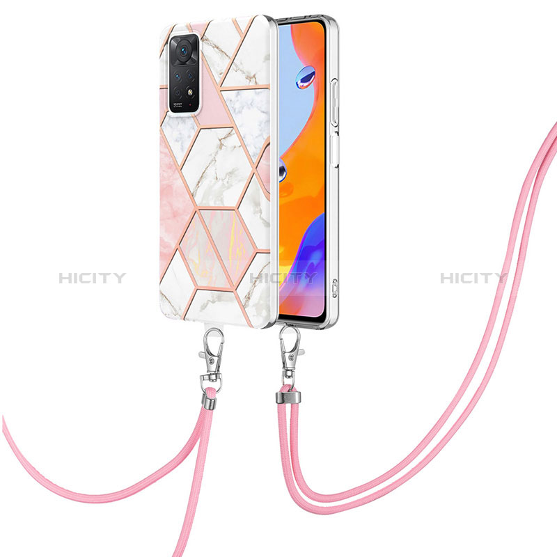 Handyhülle Silikon Hülle Gummi Schutzhülle Flexible Modisch Muster mit Schlüsselband Lanyard Y01B für Xiaomi Redmi Note 11 Pro 4G