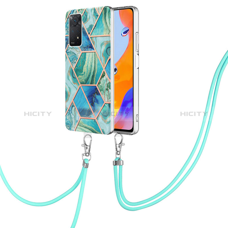 Handyhülle Silikon Hülle Gummi Schutzhülle Flexible Modisch Muster mit Schlüsselband Lanyard Y01B für Xiaomi Redmi Note 11 Pro 4G groß