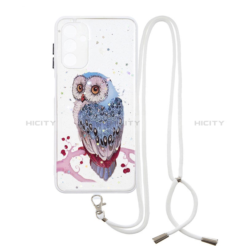 Handyhülle Silikon Hülle Gummi Schutzhülle Flexible Modisch Muster mit Schlüsselband Lanyard Y01X für Samsung Galaxy A04s groß