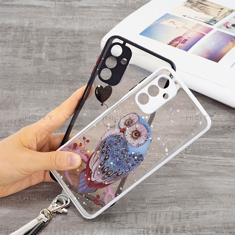 Handyhülle Silikon Hülle Gummi Schutzhülle Flexible Modisch Muster mit Schlüsselband Lanyard Y01X für Samsung Galaxy A04s groß