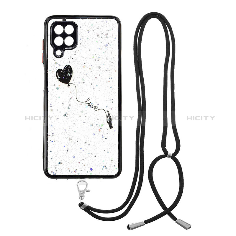 Handyhülle Silikon Hülle Gummi Schutzhülle Flexible Modisch Muster mit Schlüsselband Lanyard Y01X für Samsung Galaxy A12 5G groß