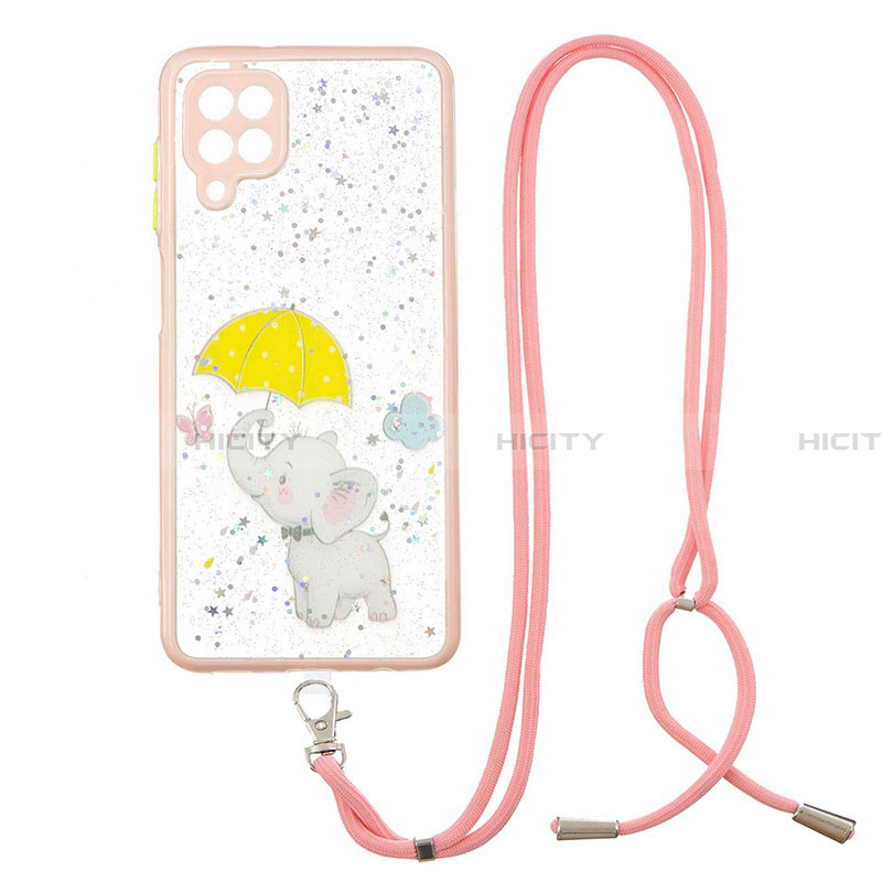 Handyhülle Silikon Hülle Gummi Schutzhülle Flexible Modisch Muster mit Schlüsselband Lanyard Y01X für Samsung Galaxy A22 4G