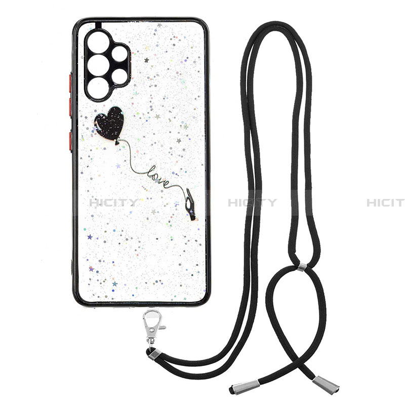 Handyhülle Silikon Hülle Gummi Schutzhülle Flexible Modisch Muster mit Schlüsselband Lanyard Y01X für Samsung Galaxy A32 4G