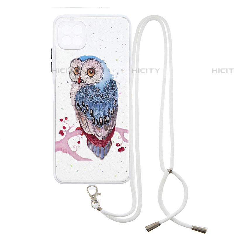 Handyhülle Silikon Hülle Gummi Schutzhülle Flexible Modisch Muster mit Schlüsselband Lanyard Y01X für Samsung Galaxy F42 5G