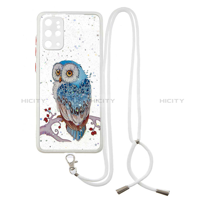 Handyhülle Silikon Hülle Gummi Schutzhülle Flexible Modisch Muster mit Schlüsselband Lanyard Y01X für Samsung Galaxy S20 Plus groß