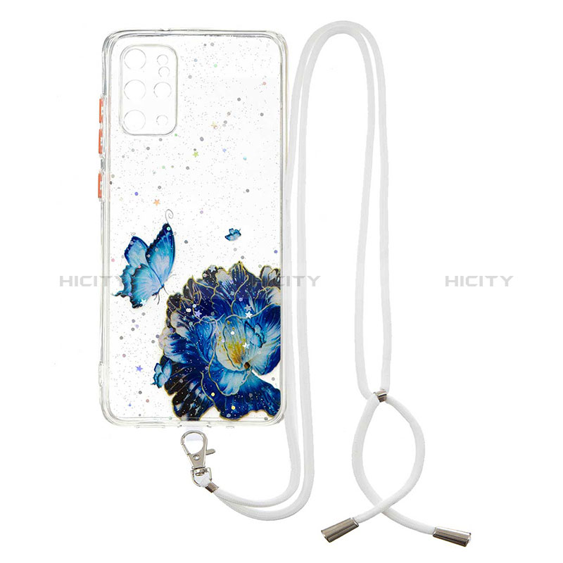 Handyhülle Silikon Hülle Gummi Schutzhülle Flexible Modisch Muster mit Schlüsselband Lanyard Y01X für Samsung Galaxy S20 Plus 5G groß