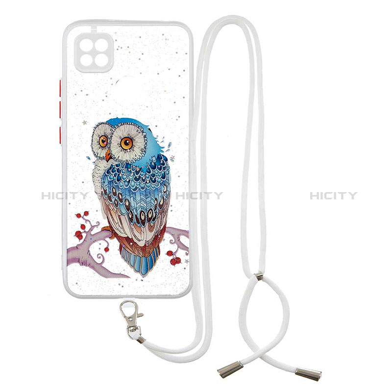 Handyhülle Silikon Hülle Gummi Schutzhülle Flexible Modisch Muster mit Schlüsselband Lanyard Y01X für Xiaomi POCO C3 groß