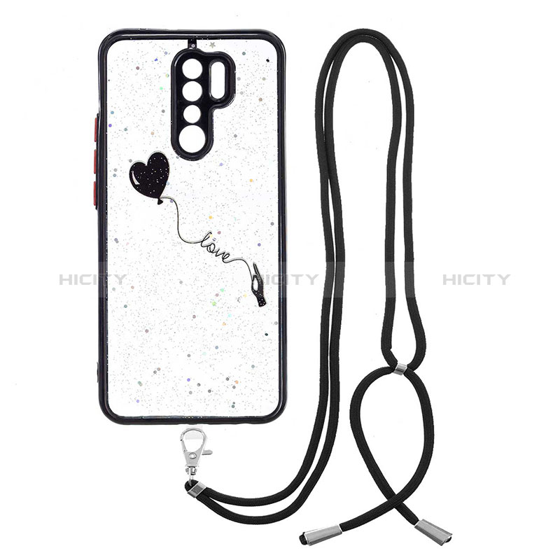 Handyhülle Silikon Hülle Gummi Schutzhülle Flexible Modisch Muster mit Schlüsselband Lanyard Y01X für Xiaomi Poco M2