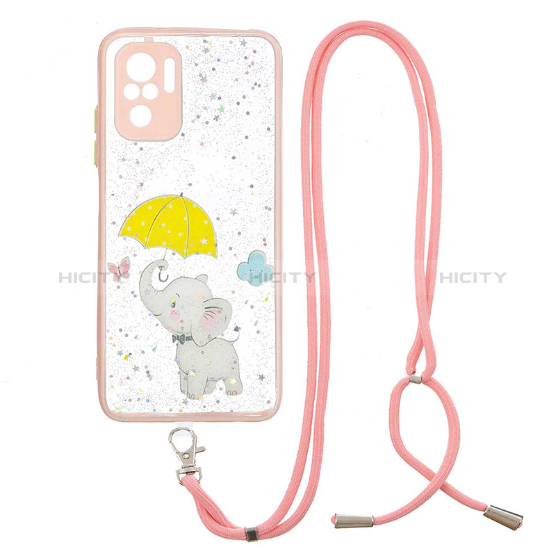 Handyhülle Silikon Hülle Gummi Schutzhülle Flexible Modisch Muster mit Schlüsselband Lanyard Y01X für Xiaomi Poco M5S