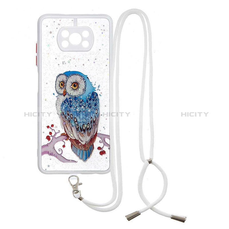 Handyhülle Silikon Hülle Gummi Schutzhülle Flexible Modisch Muster mit Schlüsselband Lanyard Y01X für Xiaomi Poco X3 Plusfarbig Plus