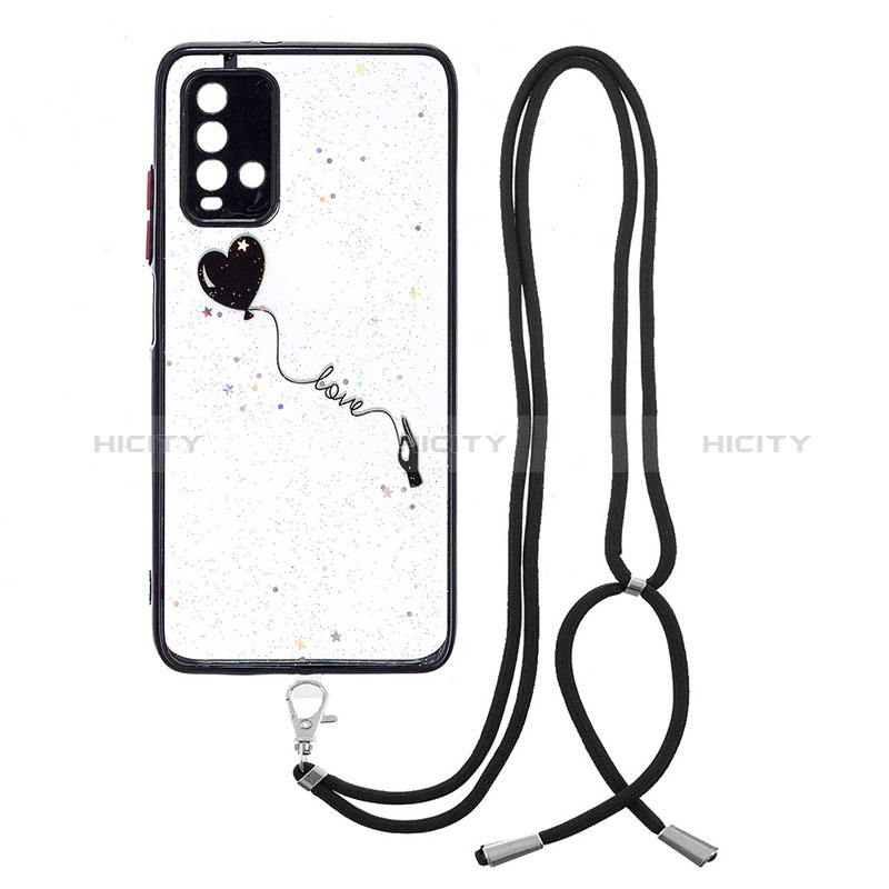 Handyhülle Silikon Hülle Gummi Schutzhülle Flexible Modisch Muster mit Schlüsselband Lanyard Y01X für Xiaomi Redmi 9 Power