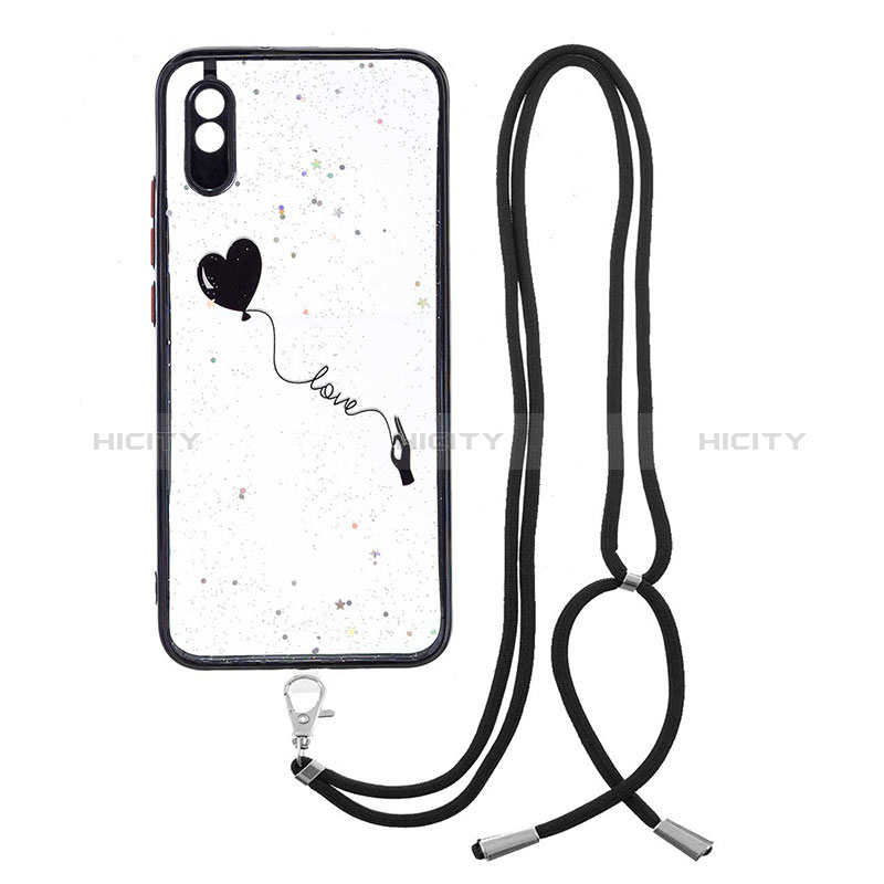 Handyhülle Silikon Hülle Gummi Schutzhülle Flexible Modisch Muster mit Schlüsselband Lanyard Y01X für Xiaomi Redmi 9A