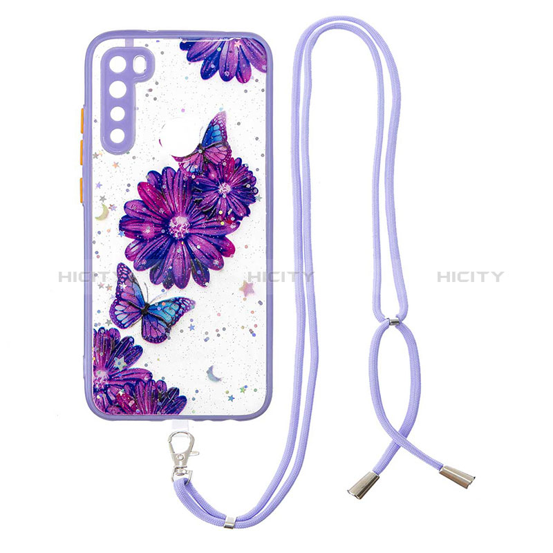 Handyhülle Silikon Hülle Gummi Schutzhülle Flexible Modisch Muster mit Schlüsselband Lanyard Y01X für Xiaomi Redmi Note 8 (2021)