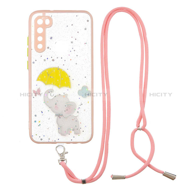 Handyhülle Silikon Hülle Gummi Schutzhülle Flexible Modisch Muster mit Schlüsselband Lanyard Y01X für Xiaomi Redmi Note 8 (2021)