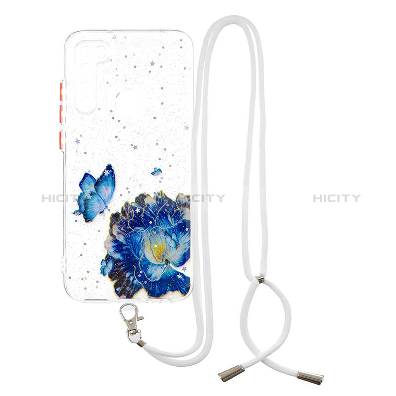 Handyhülle Silikon Hülle Gummi Schutzhülle Flexible Modisch Muster mit Schlüsselband Lanyard Y01X für Xiaomi Redmi Note 8 (2021)