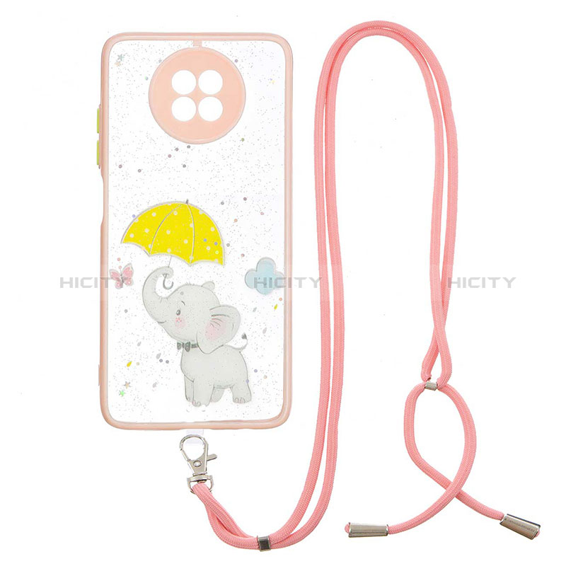 Handyhülle Silikon Hülle Gummi Schutzhülle Flexible Modisch Muster mit Schlüsselband Lanyard Y01X für Xiaomi Redmi Note 9 5G