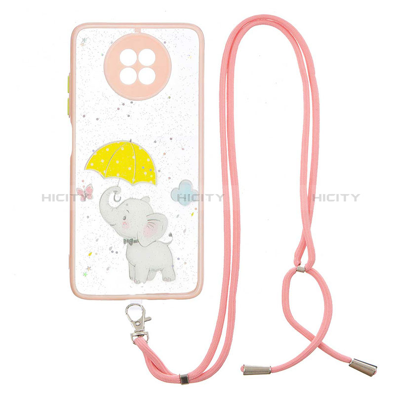 Handyhülle Silikon Hülle Gummi Schutzhülle Flexible Modisch Muster mit Schlüsselband Lanyard Y01X für Xiaomi Redmi Note 9T 5G groß